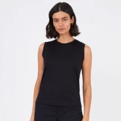 Sunspel Boy Fit Tank T-Shirt Black(Sunspel Boy Fit Tank T Shirt Black) 7 Sunspel Boy Fit Tank T-Shirt Black(Sunspel Boy Fit Tank T Shirt Black) -Best Clothing Store Sunspel Womens Boy Fit Tank T Shirt Black 26137 02