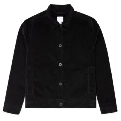 Sunspel Womens Corduroy Boxy Jacket Black(Sunspel Womens Corduroy Boxy Jacket Black)