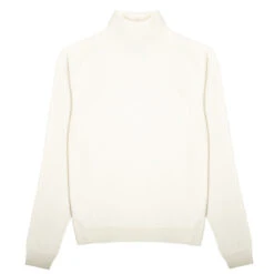 Sunspel Womens Merino Silk Roll Neck Sweater Ivory(Sunspel Womens Merino Silk Roll Neck Sweater Ivory)