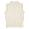 Sunspel Womens Cable Knit Vest Ecru(Sunspel Womens Cable Knit Vest Ecru) -Best Clothing Store SunspelWomensCableKnitVestEcru 1