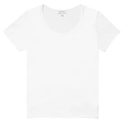 Sunspel Womens Scoop T-Shirt White(Sunspel Womens Scoop T Shirt White)