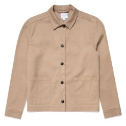 Sunspel Womens Twin Pocket Jacket Stone(Sunspel Womens Twin Pocket Jacket Stone)