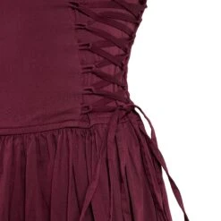 Damson Madder Angelina Cotton Satin Dress Fig(Damson Madder Angelina Cotton Satin Dress Fig) -Best Clothing Store TROUSERS 0000 AUG ECOM0243