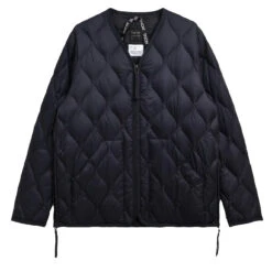 Taion Womens Military V Neck W-Zip Down Jacket Dark Navy(Taion Womens Military V Neck W Zip Down Jacket Dark Navy)
