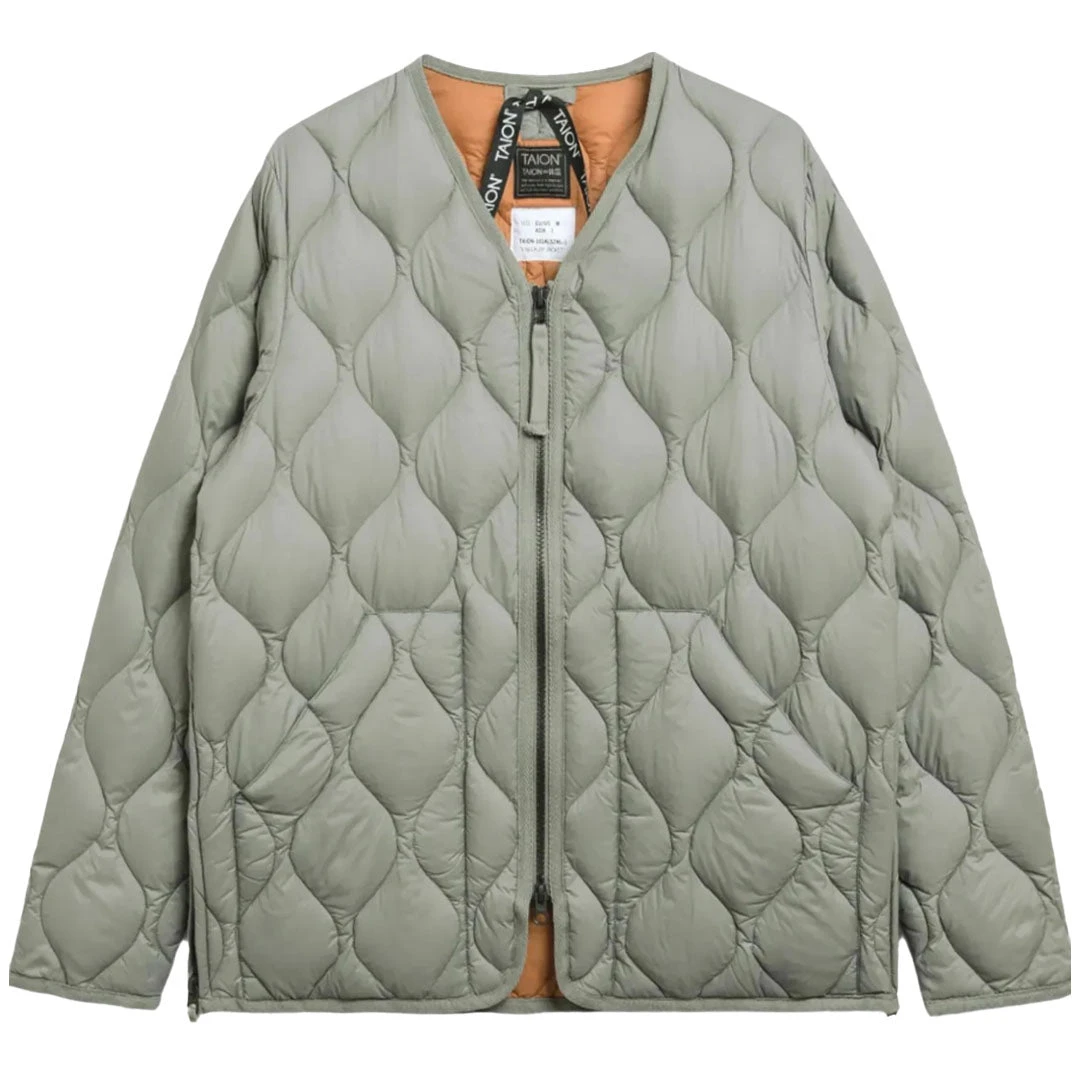 Taion Womens Military V Neck W-Zip Down Jacket Dark Sage Green(Taion Womens Military V Neck W Zip Down Jacket Dark Sage Green) 3 Taion Womens Military V Neck W-Zip Down Jacket Dark Sage Green(Taion Womens Military V Neck W Zip Down Jacket Dark Sage Green)